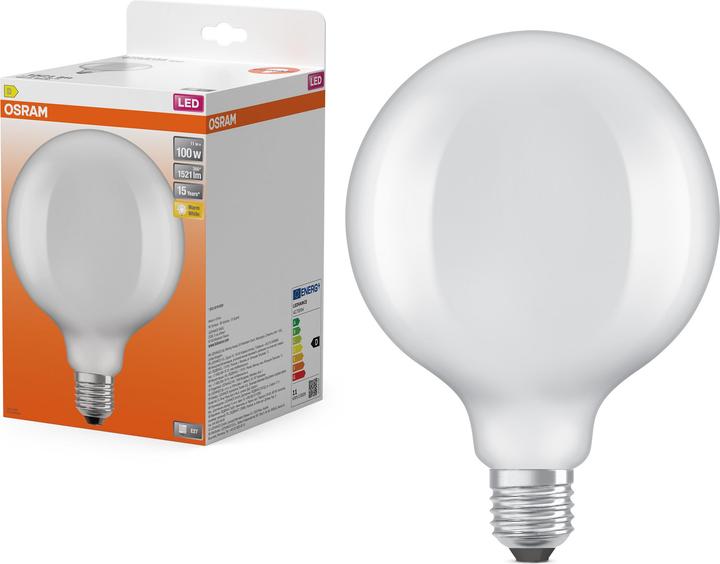 Produktbild Osram Led Retrofit Classic Globe125 (E27, 11 W, 1521 lm, 1 x, D)