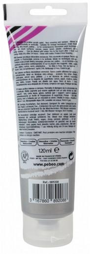 Immagine prodotto Pebeo Decocrème Colore acrilica madreperla (Argento, 120 ml)