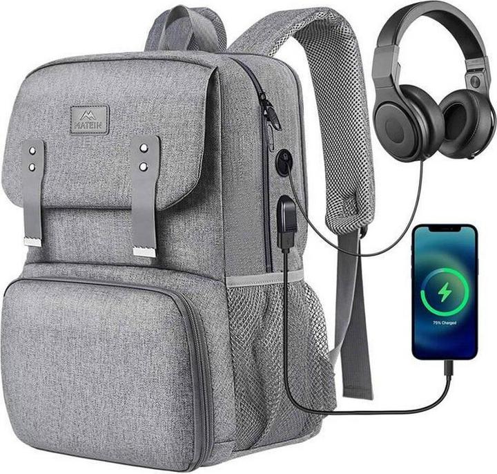 Image du produit Matein Sac à dos pour ordinateur portable / Sac lunch 15.6" 1161 USB Grey (23 l)