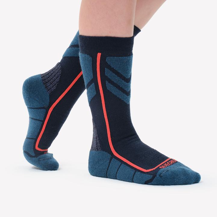 Image du produit Quechua Chaussettes de randonnée enfants chaudes mi-hautes randonnée hivernale - SH500 Mountain 2 paires (35, 38)