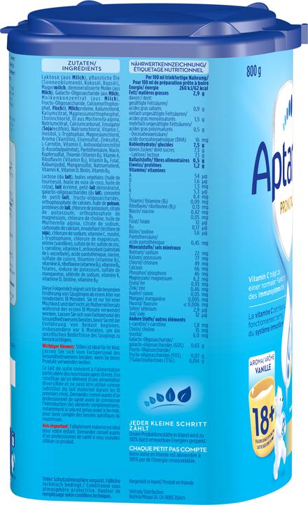 Nährwerte und Zutaten Aptamil Monatsbox Pronutra Junior 18+ (3200 g, ab 18 Monaten)