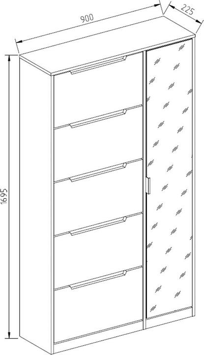 Actual product image Vicco Luca (90 x 23 x 170 cm)