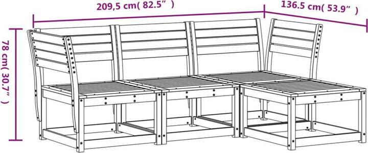 Immagine prodotto VidaXL Set 4 pezzi da giardino in abete Douglas