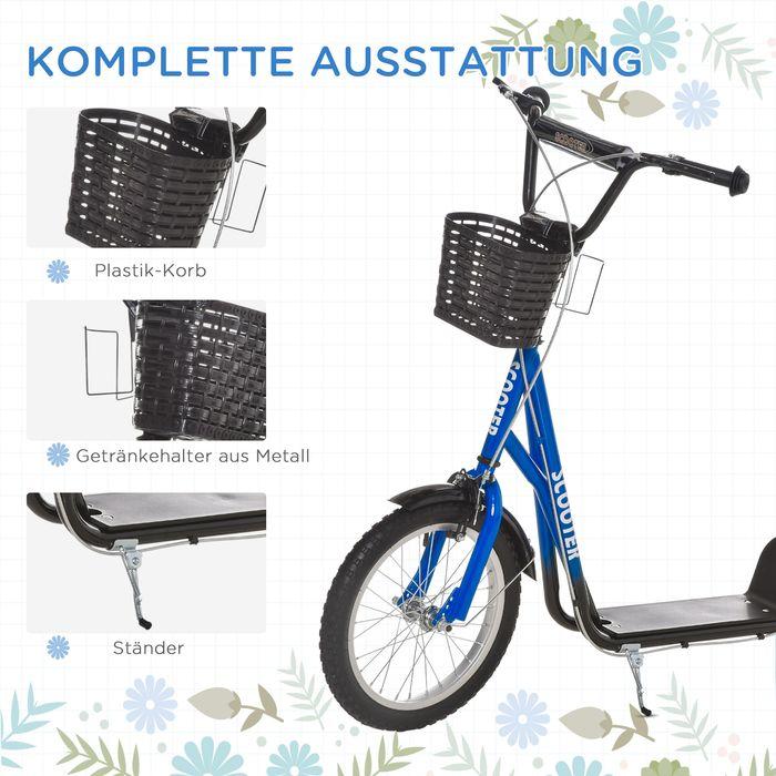 Immagine prodotto Swisshandel24 Monopattino per bambini Monopattino con freno Cestino regolabile in altezza per 5-12 bambini