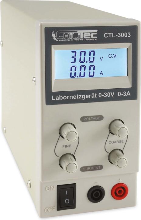 Produktbild Chilitec Regelbares Labornetzgerät CTL-3003, 0...30 V / 0...3 A, LCD