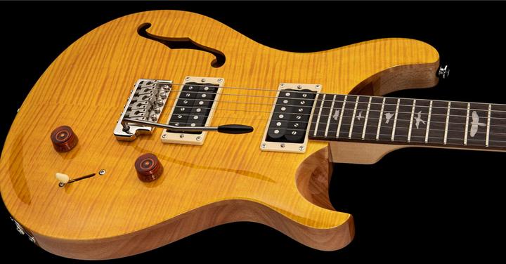 Image du produit PRS SE Custom 22 Semi-Hollow - Jaune Santana (Guitare électrique, Érable, Acajou, Palissandre)
