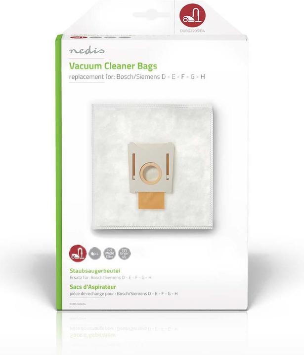 Image du produit Nedis Sacs pour aspirateurs Bosch/Siemens D - E - F - G - (1 x)