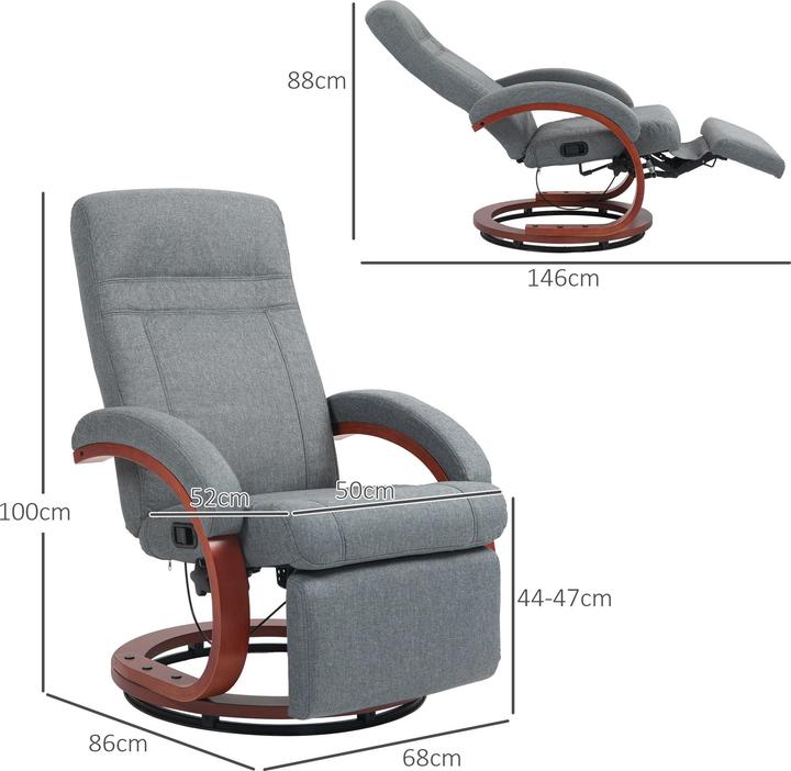 Image du produit Homcom Relaxsessel Polyester Grau