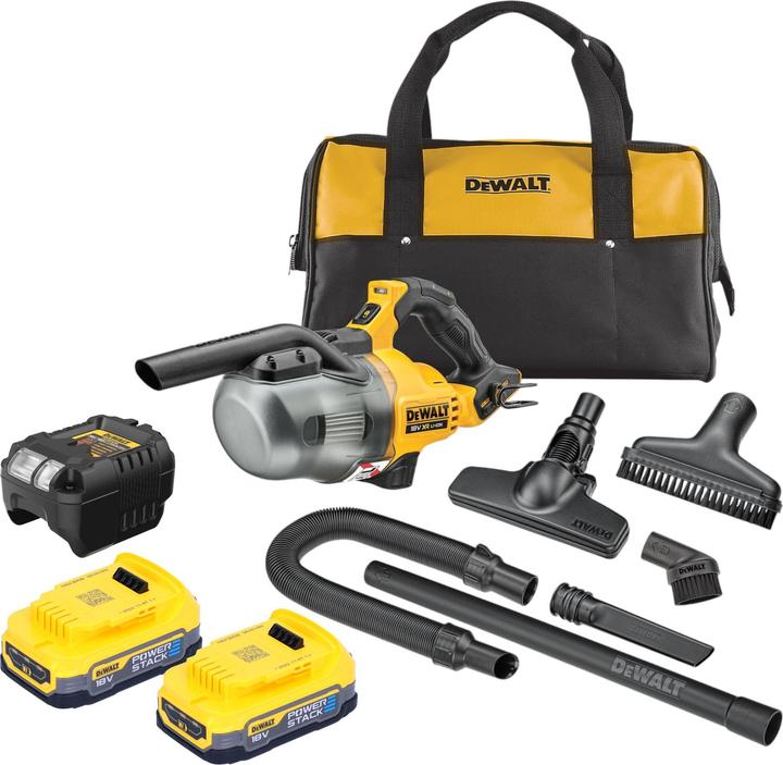 Actual product image DeWalt DCV 501 LE2 Akku Stabsauger 18 V 0,7 l Staubklasse L + 2x Powerstack Akku 1,7 Ah + Ladegerät (Dry vacuum cleaner)