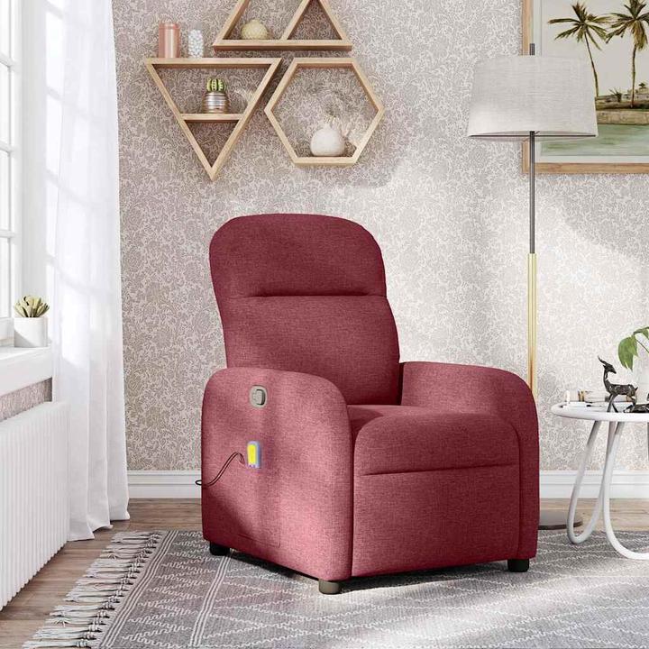 Actual product image VidaXL Massage chair wine red fabric