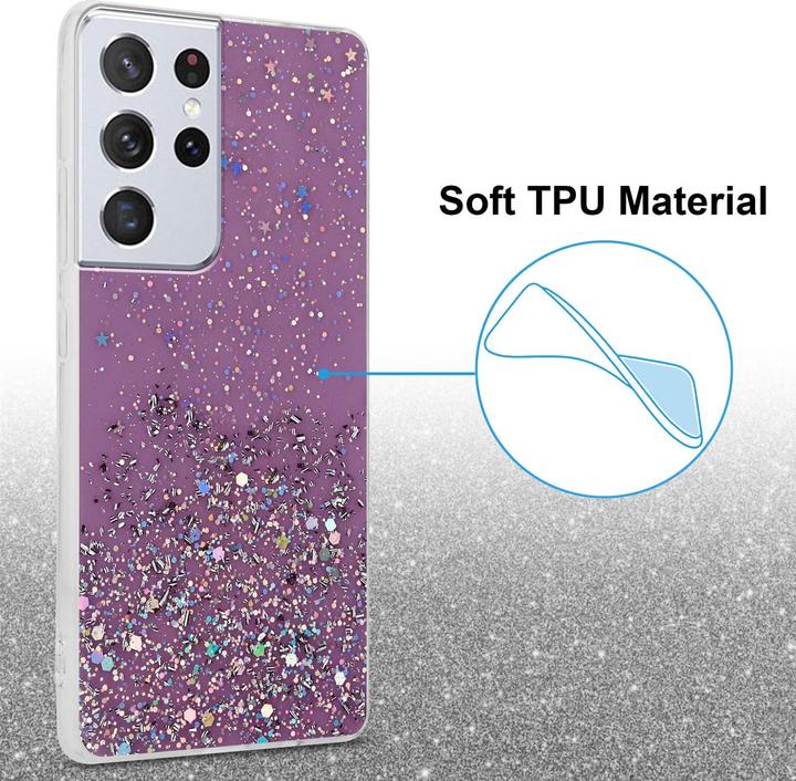 Image du produit Cadorabo Couverture TPU paillettes scintillantes (Samsung Galaxy S21 Ultra)