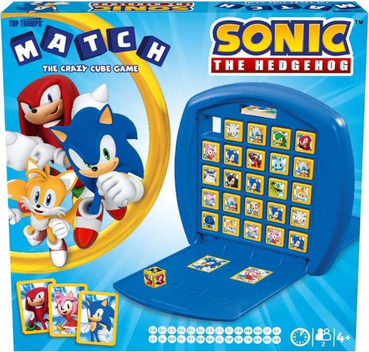 Actual product image No Name Top Trumps Match Sonic the Hedgehog Board Game, match 5 Tails, Knuckles, Shadow, Doctor Eggman in a