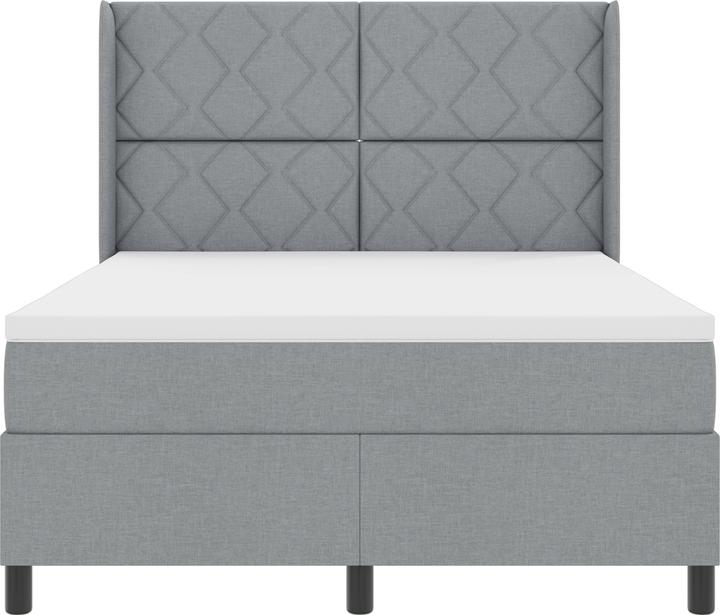 Actual product image VidaXL LED box spring bed with mattress light grey 160x200 cm fabric (160 x 200 cm, Spring core)