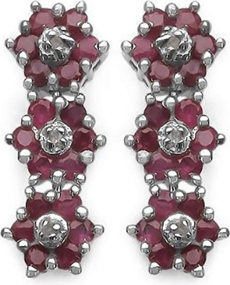 Immagine prodotto Xen Orecchini con fiori e 36 rubini XE0188 (Argento 925)