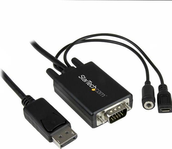 Image du produit StarTech Câble adaptateur DisplayPort vers VGA de 2m avec audio - Convertisseur DP vers VGA - 1920x1200 (2 m, DisplayPort, VGA)
