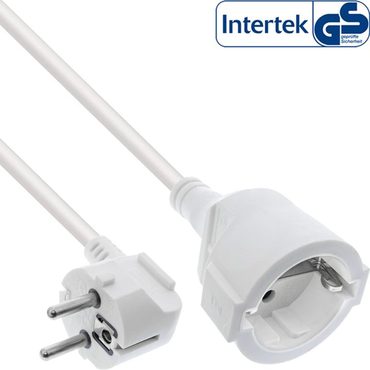 Image du produit InLine Rallonge électrique prise de terre coudée / prise femelle, blanc, 3m (3 m)