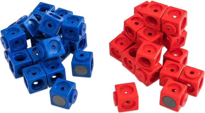 Produktbild Dick-System Riesensteckwürfel-Set magnetisch, 40 Stück, rot-blau