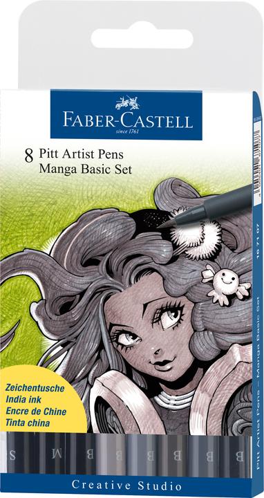 Produktbild Faber-Castell Pitt Artist Pen Manga Basic Set (Schwarz, Grau, 8 x)