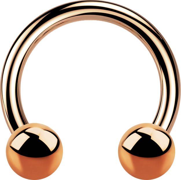 Star Piercing Circular Barbell rosegold mit zwei Kugeln (Chirurgenstahl 316L, ohne Messing)