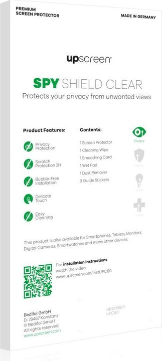 Nutritional values and ingredients upscreen Spy Shield Privacy Film