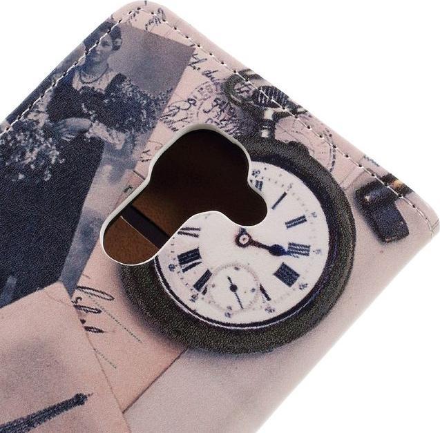 Actual product image MU Classic Case leather with Eiffel Tower and feather (DTEK60)