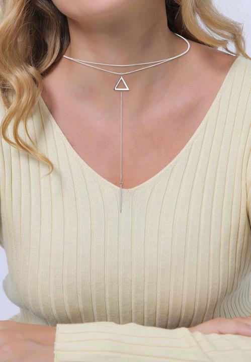 Produktbild Elli Choker, Dreieck, Geo, Layer, Y-Kette (925er Sterling Silber, 38 cm)