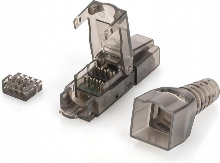 Produktbild Digitus CAT 6A Stecker fur Feldmontage ungeschirmt AWG 27/7 bis 22/1 Massiv- und Litzenleiter