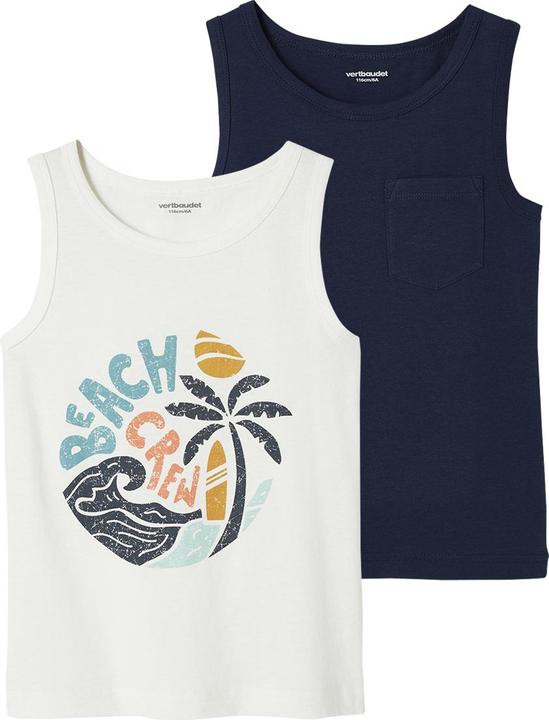 Produktbild Vertbaudet 2er-Pack Jungen Trägershirts, Palmen (158)