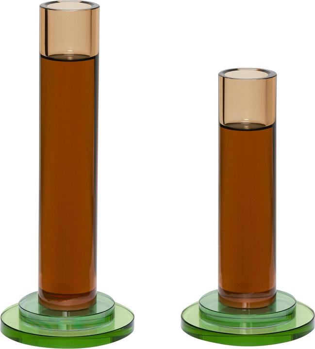 Hübsch Comet candlestick amber (Ø 7 x 17 cm)