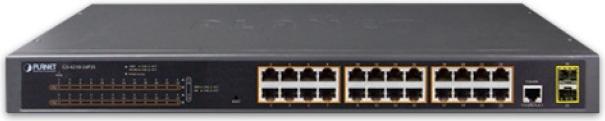 Produktbild Planet 802.3at PoE Managed Switch 24-Port 10/100/1000T 2-Port 100/1000X SFP (24 Ports)