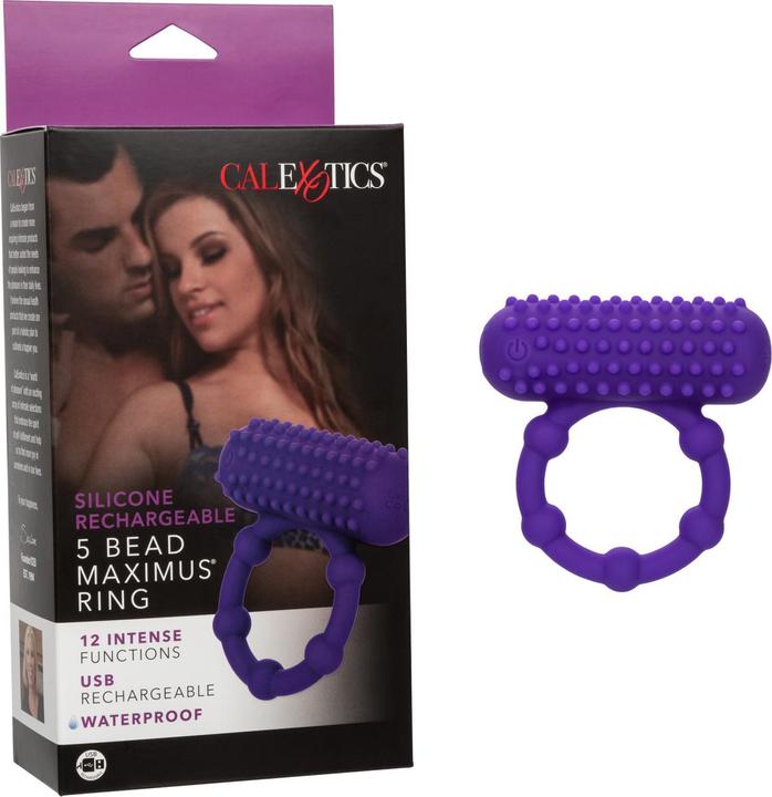 Actual product image CalExotics Silicone Rechargeable 5 Bead Maximus® Ring (6.99 cm)
