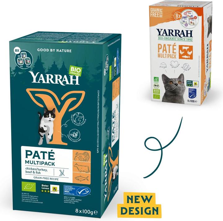 Actual product image Yarrah BIO wet food Multipack 3 types (Senior, Adult, Junior, 8 pcs., 800 g)