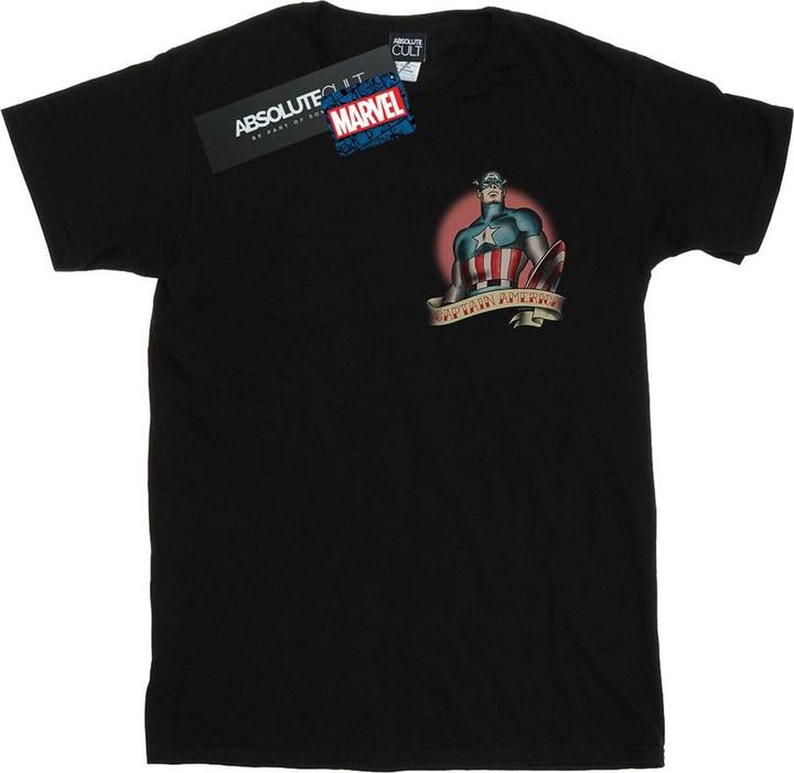 Captain America Tattoo Breast Print TShirt (XL)