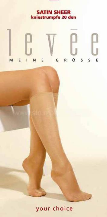 Actual product image Levee Satin Sheer (5 pack) fine knee highs, colour 220 cashmere, size 39-42 (20 DEN, 39 - 42)