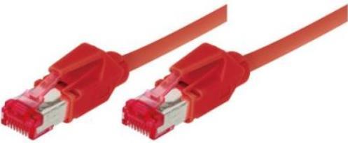 Actual product image Tecline Patch cord S/FTP, PiMF, Cat 6, red, 0.3 m halogen-free, with Draka cable and Hirose connectors TM21 (S/FTP, CAT6, 0.30 m)