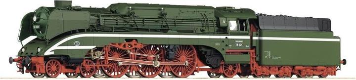 Actual product image Roco H0 Ro Express steam locomotive 18 201 with caboose (Track H0)