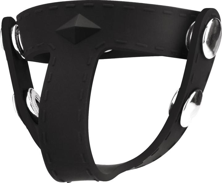 Blue Line C&B GEAR Silicone T-style Cock Ring With Ball Divider