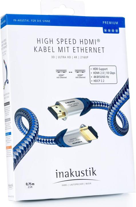 Produktbild Inakustik HDMI (Typ A) — HDMI (Typ A) (0.75 m, HDMI)