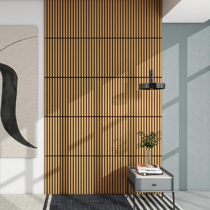Actual product image neu.holz Akustik-Wandpaneel 16er Set Vang 60x60 cm Eichenoptik, dunkel ()