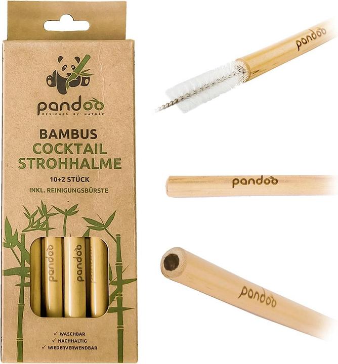 Actual product image Pandoo Cocktail straw bamboo 12pcs (12 x)