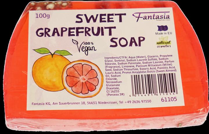 Actual product image Sweet Grapefruit Soap 10 x 6.7 cm, 100 gr