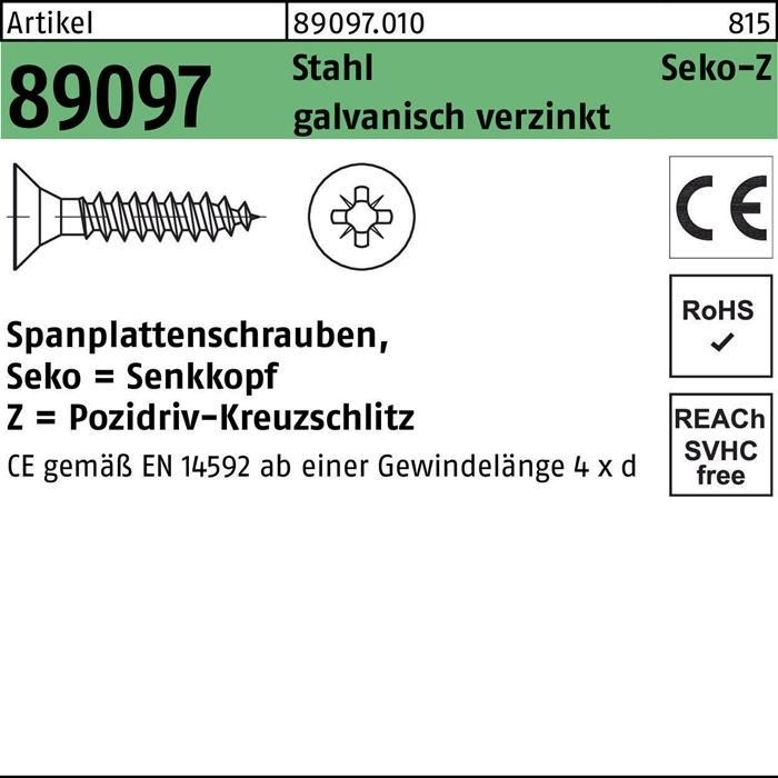 Productafbeelding Spaanplaatschroef (500 Schroeven per stuk)