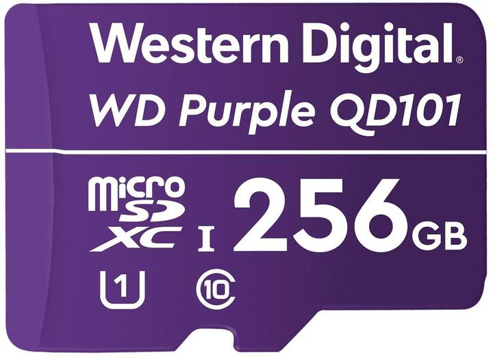 WD Violet, Surveillance, microSD XC, Classe - 10, UHS 1 (256 Go, microSDXC, U1, UHS-I)