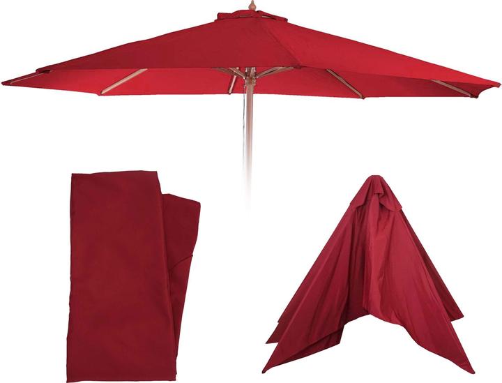 Produktbild Mendler Ersatz-Bezug für Sonnenschirm Florida, Sonnenschirmbezug Ersatzbezug, Ø 3,5m Polyester 6kg - bordeau (3.50 m)