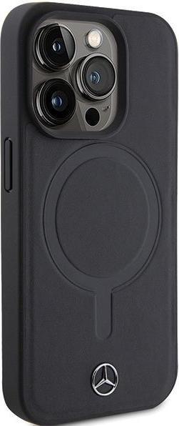 Immagine prodotto Mercedes MEHMP15X23RCMK Custodia rigida per iPhone 15 Pro Max 6,7" in pelle liscia MagSafe, colore nero. (Apple iPhone 15 Pro Max)