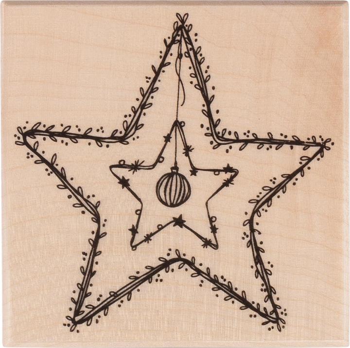 Actual product image Rayher Motif stamp star 7,0 x7,0 cm