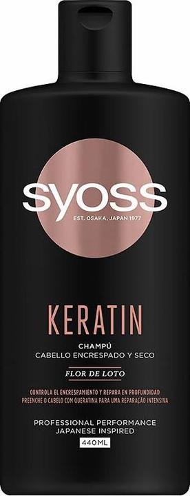 Actual product image Syoss KERATIN champú cabello encrespado y seco 440 ml (440 ml, Liquid shampoo)