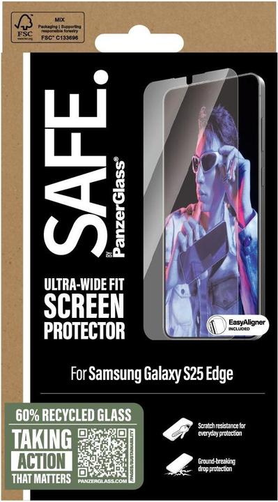 Produktbild PanzerGlass SAFE by Samsung Galaxy S25 Edge - Ultra-Wide-Fit (1 Stück, Samsung Galaxy S25 Edge)