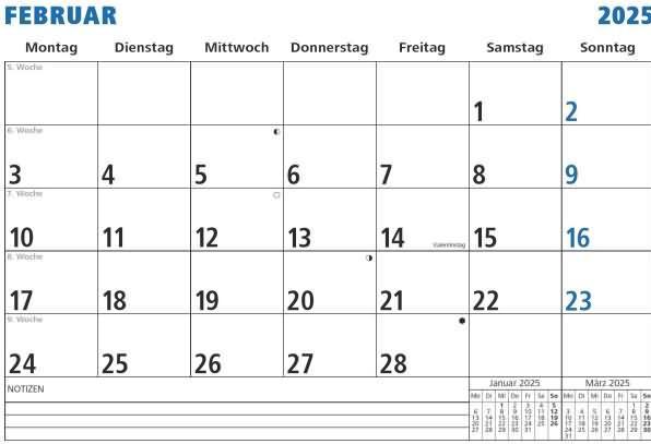 Actual product image Monthly diary 2025 white,29,7x21cm, desk calendar with 1 month on 1 page (No binding, German)