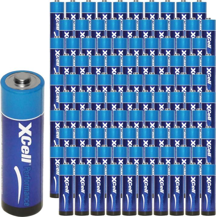 Produktbild XCell 100er-Set Batterie Typ AA (Mignon), LR06, Alkaline, 1,5V (100 Stk., AA)